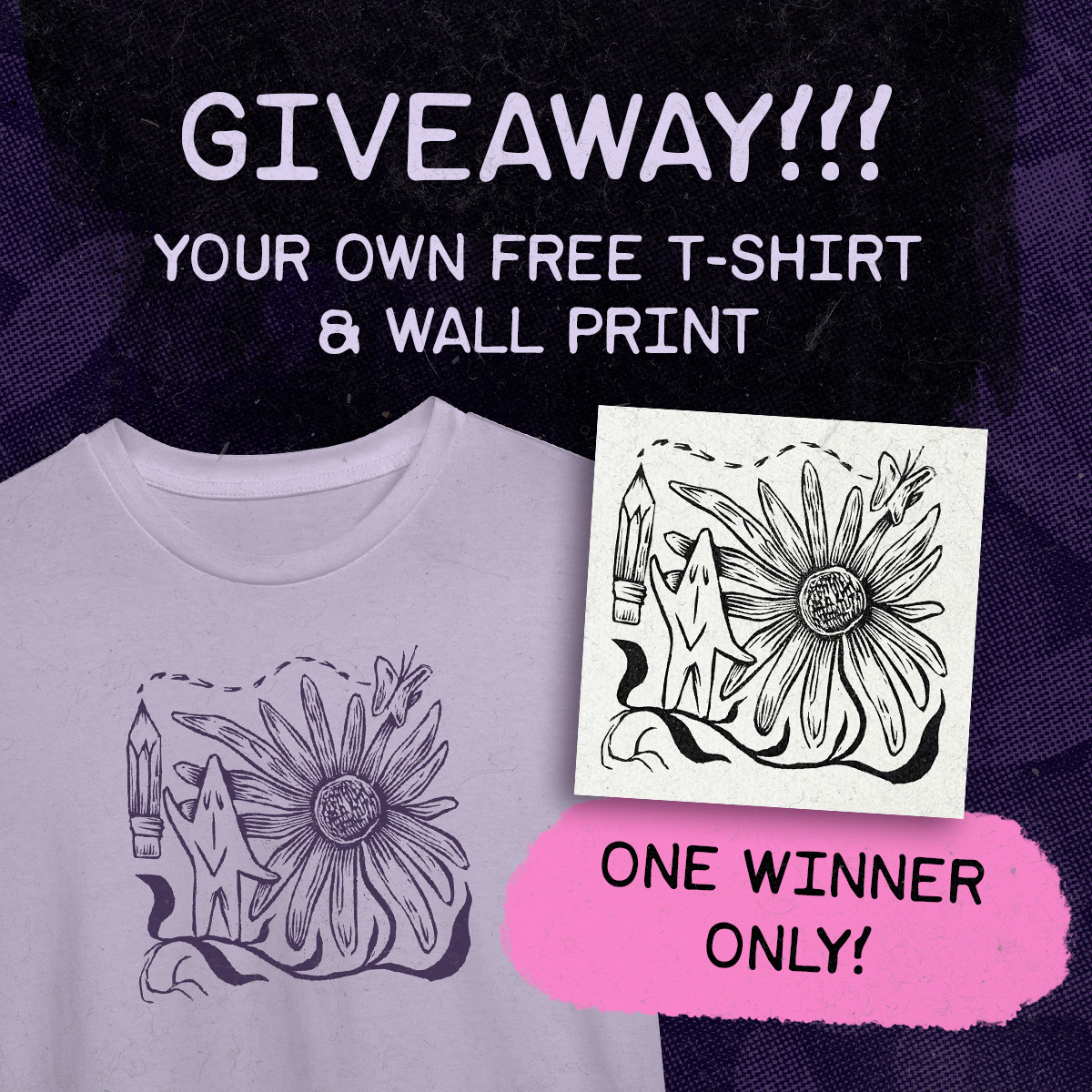 Exclusive Block Printed T-Shirt and Wall Print